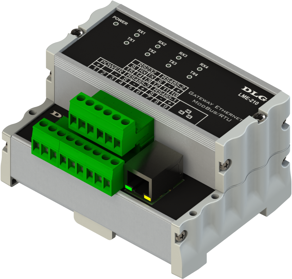 LME-210 - Gateway Ethernet Modbus/RTU 4 Canais  